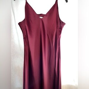 Satin Burgundy Dress